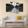 Snow fall Winter in old town  Multi panel canvas wall art