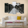 Snow fall Winter in old town  Multi panel canvas wall art