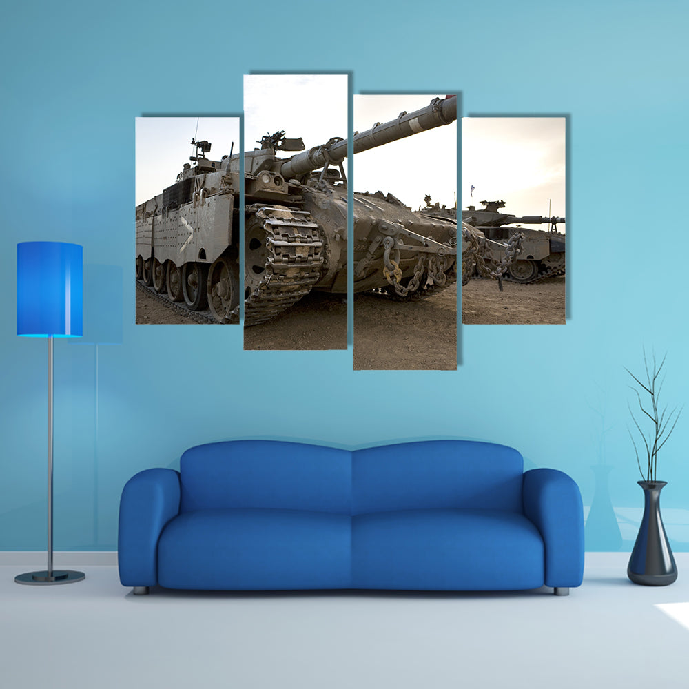 War Tank Of Israel Multi Panel Canvas Wall Art