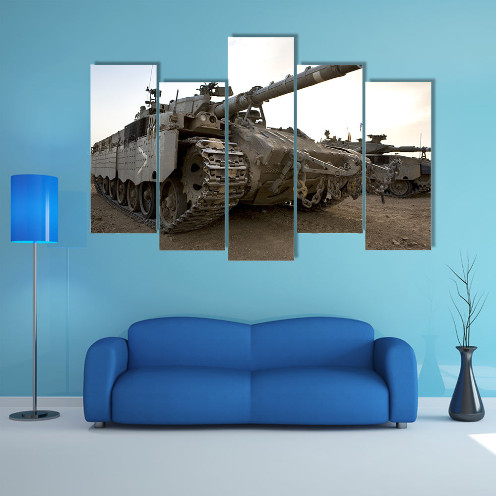 War Tank Of Israel Multi Panel Canvas Wall Art