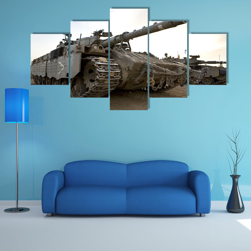War Tank Of Israel Multi Panel Canvas Wall Art