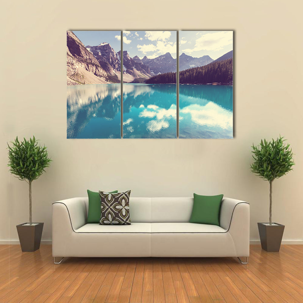 Beautiful Moraine lake in Banff National park, Canada multi panel canvas wall art