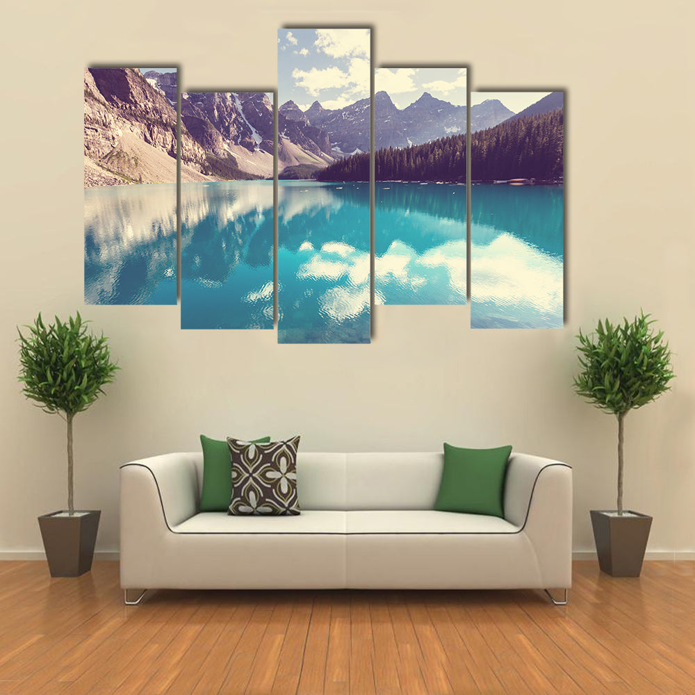 Beautiful Moraine lake in Banff National park, Canada multi panel canvas wall art