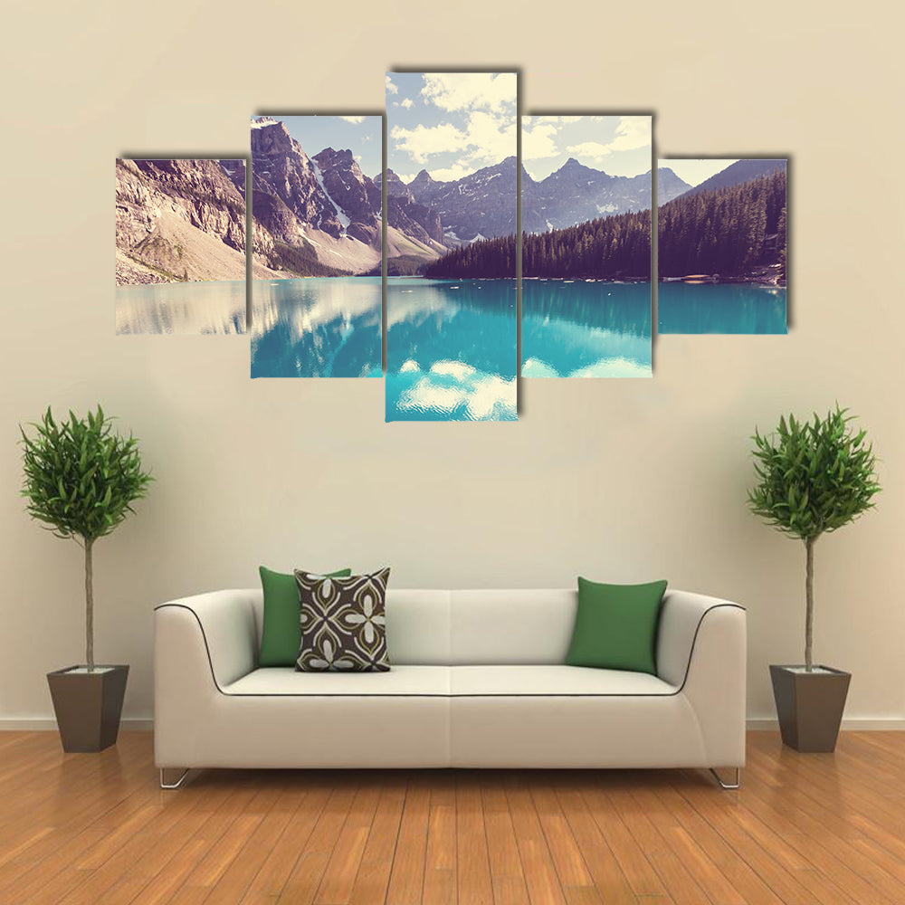 Beautiful Moraine lake in Banff National park, Canada multi panel canvas wall art