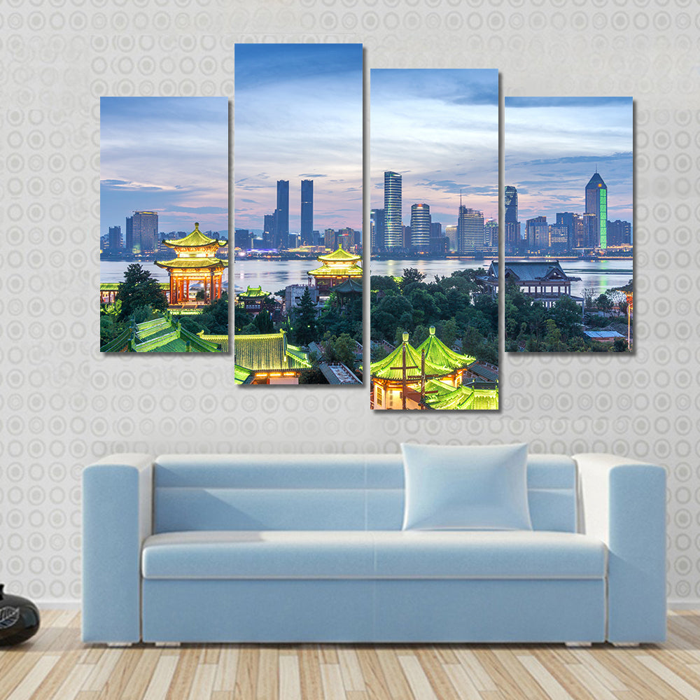 Aerial view of chinese city,Shenzhen Multi panel canvas wall art