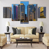 Skyline of Taichung city in Taiwan at night Multi panel canvas wall art