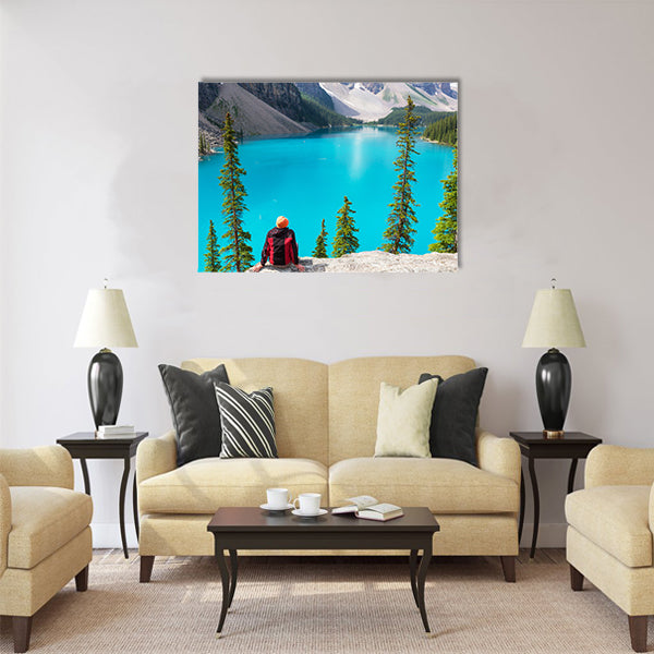 Beautiful Moraine lake in Banff National park multi panel canvas wall art