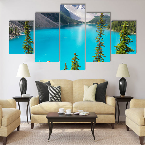 Beautiful Moraine lake in Banff National park multi panel canvas wall art