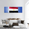 Flag of Egypt flying against a blue sky Panoramic Canvas Wall Art