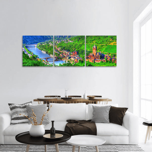 Cochem on the Moselle in Germany Panoramic Canvas Wall Art