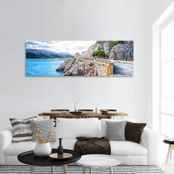Beautiful Adriatic sea coastline panoramic canvas wall art