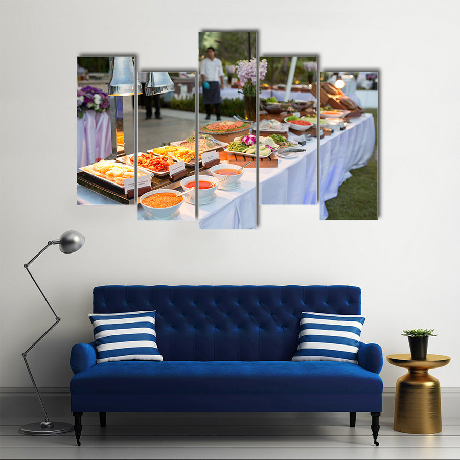 Thai dessert on buffet line Multi panel canvas wall art