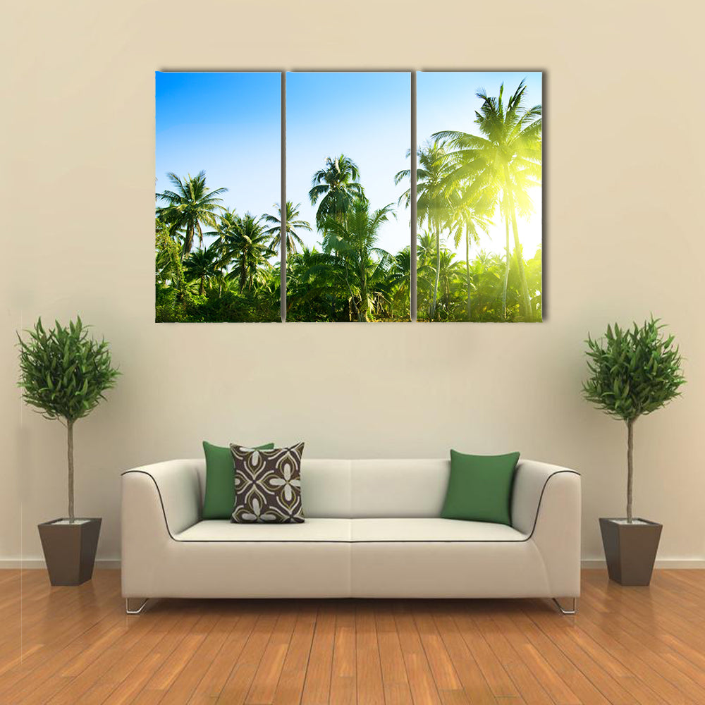 The Sunset In The Jungle Of The Thailand, Multi Panel Canvas Wall Art