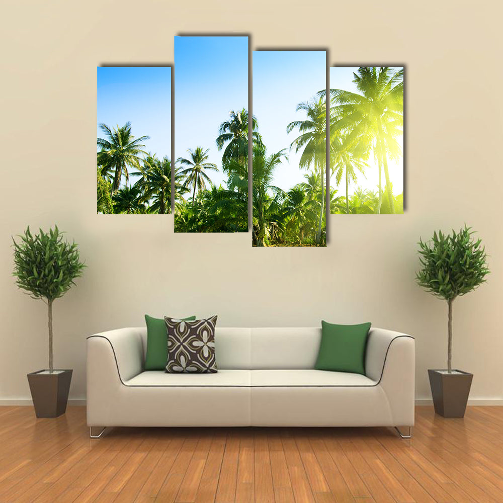 The Sunset In The Jungle Of The Thailand, Multi Panel Canvas Wall Art