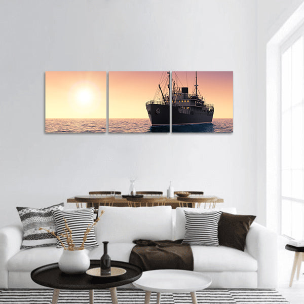 Cargo Ship panoramic canvas wall art