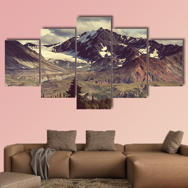 Mountains in Alaska multi panel canvas wall art