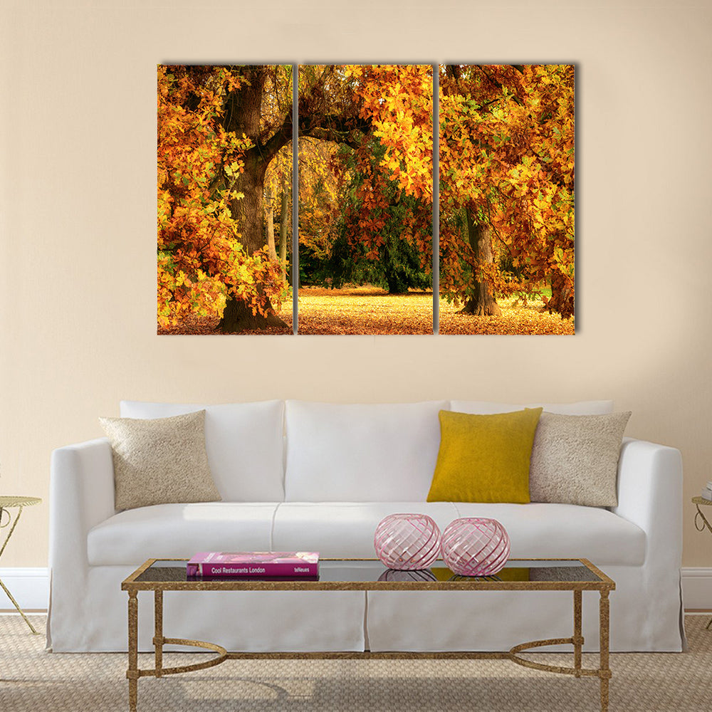 Tranquil autumn scenery Multi panel canvas wall art