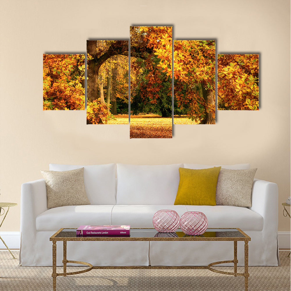 Tranquil autumn scenery Multi panel canvas wall art