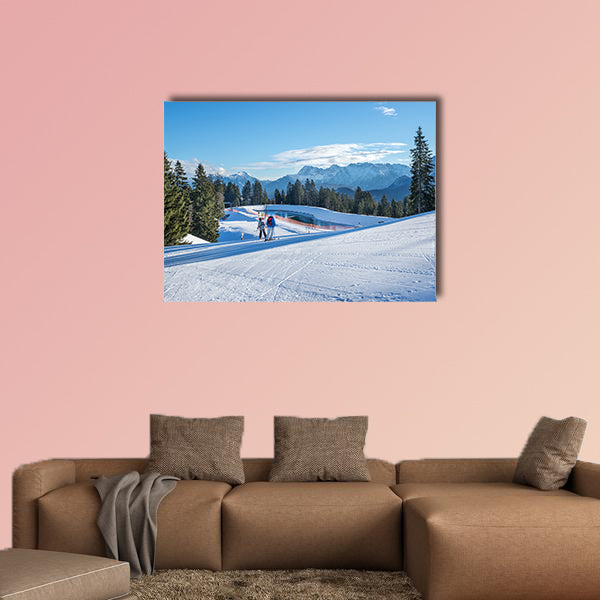 Mountain skiing slopes skiing at Hausberg top near Garmisch-Partenkirchen wall art