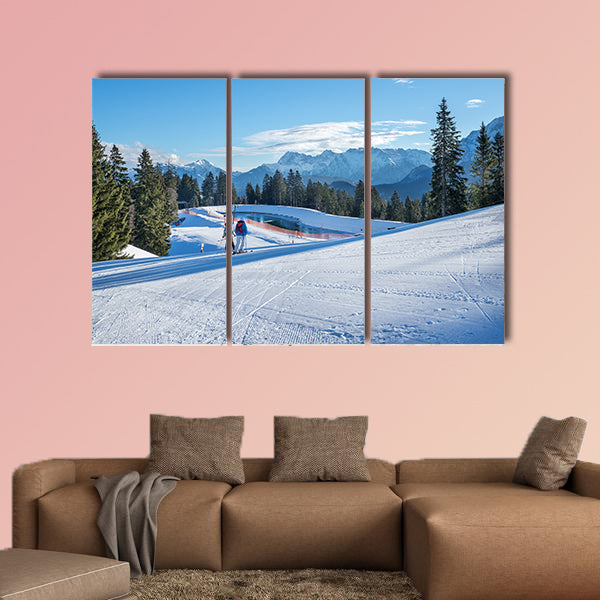 Mountain skiing slopes skiing at Hausberg top near Garmisch-Partenkirchen wall art