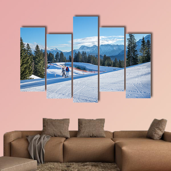 Mountain skiing slopes skiing at Hausberg top near Garmisch-Partenkirchen wall art