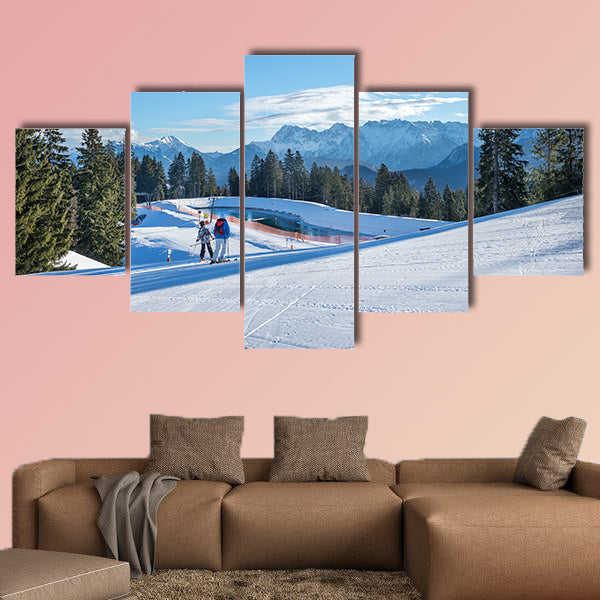 Mountain skiing slopes skiing at Hausberg top near Garmisch-Partenkirchen wall art