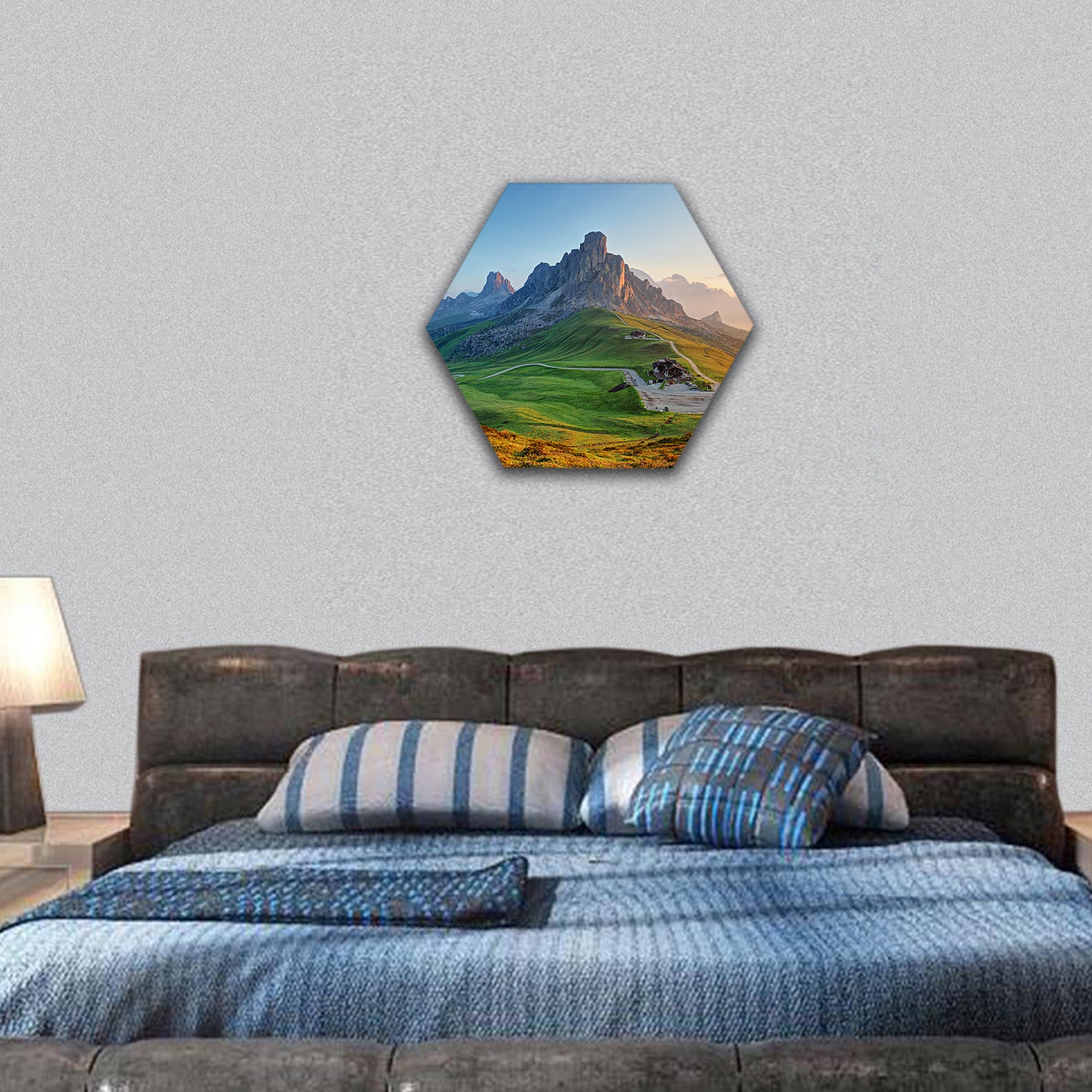 Dolomites landscape hexagonal canvas wall art
