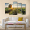 Wheat field at sunset Multi panel canvas wall art