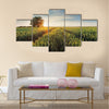 Wheat field at sunset Multi panel canvas wall art