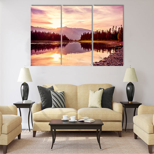 Grand Teton mountain range, Jackson Lake Multi panel canvas wall art