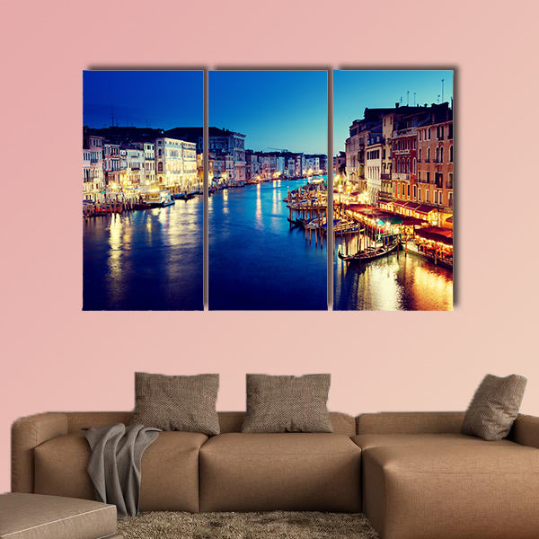 Grand Canal in sunset time, Venice, Italy multi panel canvas wall art