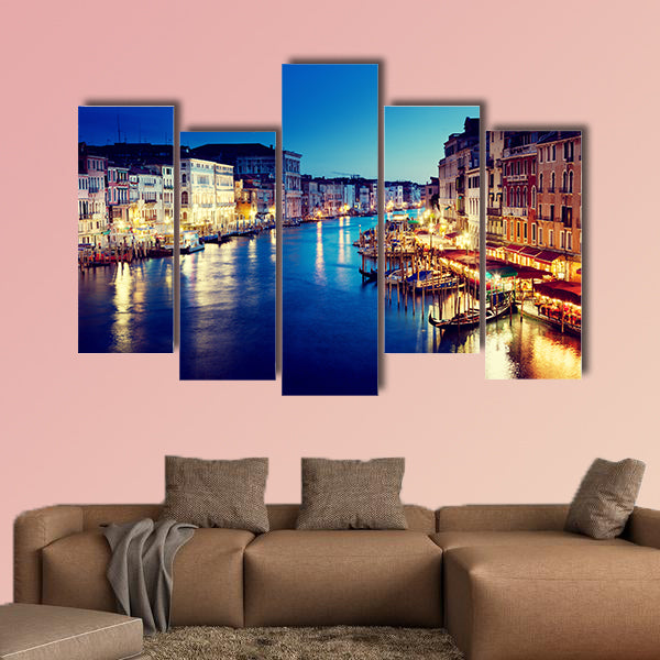 Grand Canal in sunset time, Venice, Italy multi panel canvas wall art
