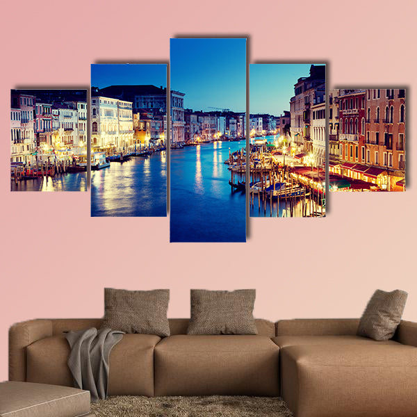 Grand Canal in sunset time, Venice, Italy multi panel canvas wall art