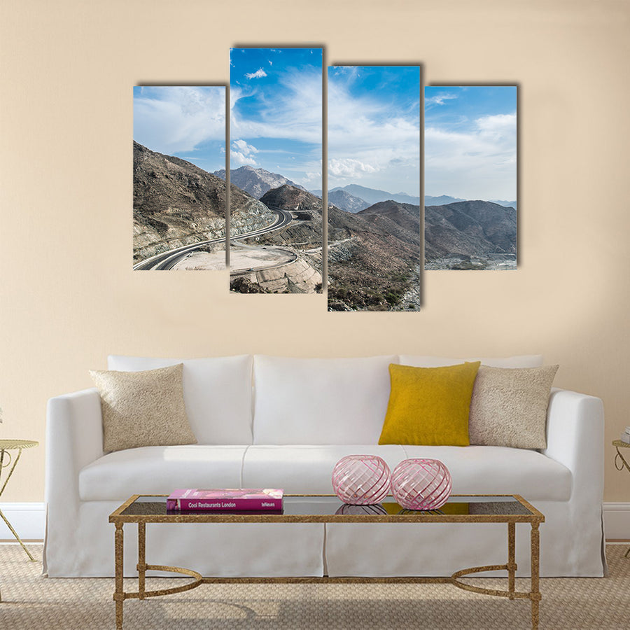 View Of Al-Hada Mountains In Mecca, Saudi Arabia, Multi Panel Canvas Wall Art