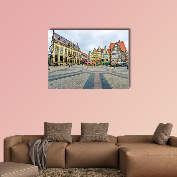 Ancient Bremen Market Square in Germany multi panel canvas wall art