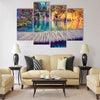 Majestic view on turquoise water and sunny beams Multi panel canvas wall art