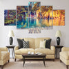 Majestic view on turquoise water and sunny beams Multi panel canvas wall art