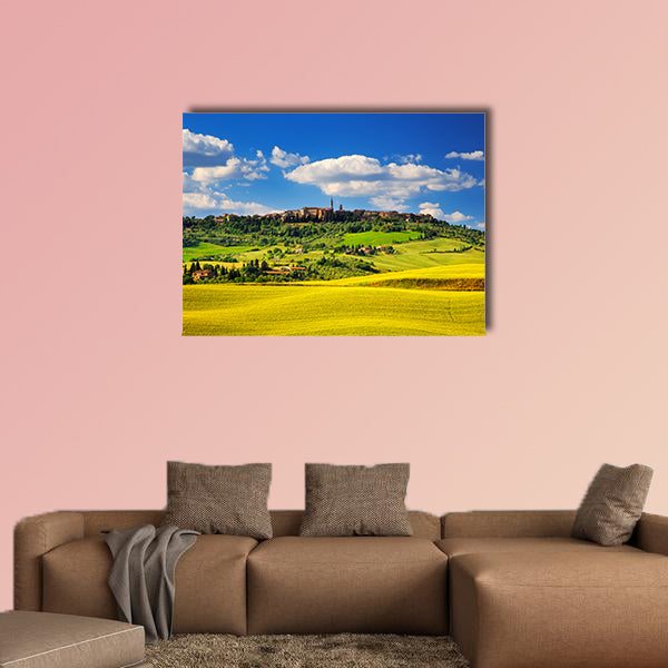 Tuscany spring, Pienza Italian medieval village, Siena, Italy multi panel canvas wall art
