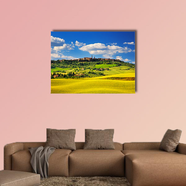 Tuscany spring, Pienza italian medieval village. Siena, Italy wall art