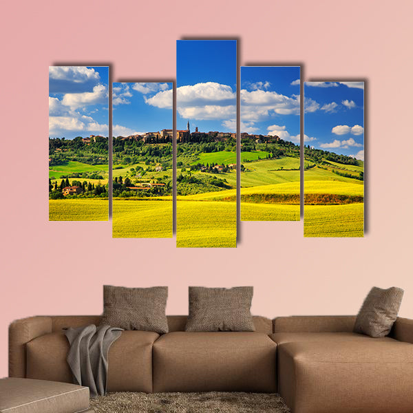 Tuscany spring, Pienza italian medieval village. Siena, Italy wall art