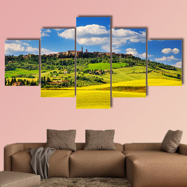 Tuscany spring, Pienza italian medieval village. Siena, Italy wall art