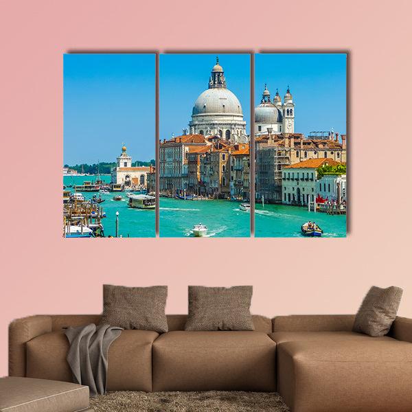 Canal Grande with Basilica di Santa Maria della Salute in Venice, Italy multi panel canvas wall art
