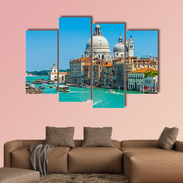 Canal Grande with Basilica di Santa Maria della Salute in Venice, Italy multi panel canvas wall art