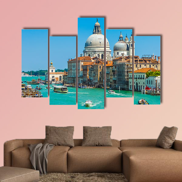 Canal Grande with Basilica di Santa Maria della Salute in Venice, Italy multi panel canvas wall art