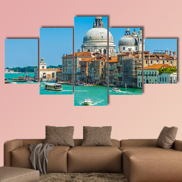 Canal Grande with Basilica di Santa Maria della Salute in Venice, Italy multi panel canvas wall art