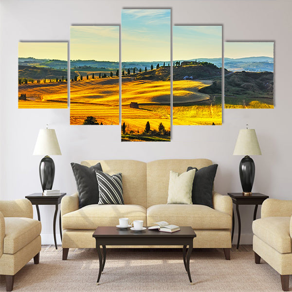 Tuscany, rural landscape. Countryside farm Multi Panel Canvas Wall Art