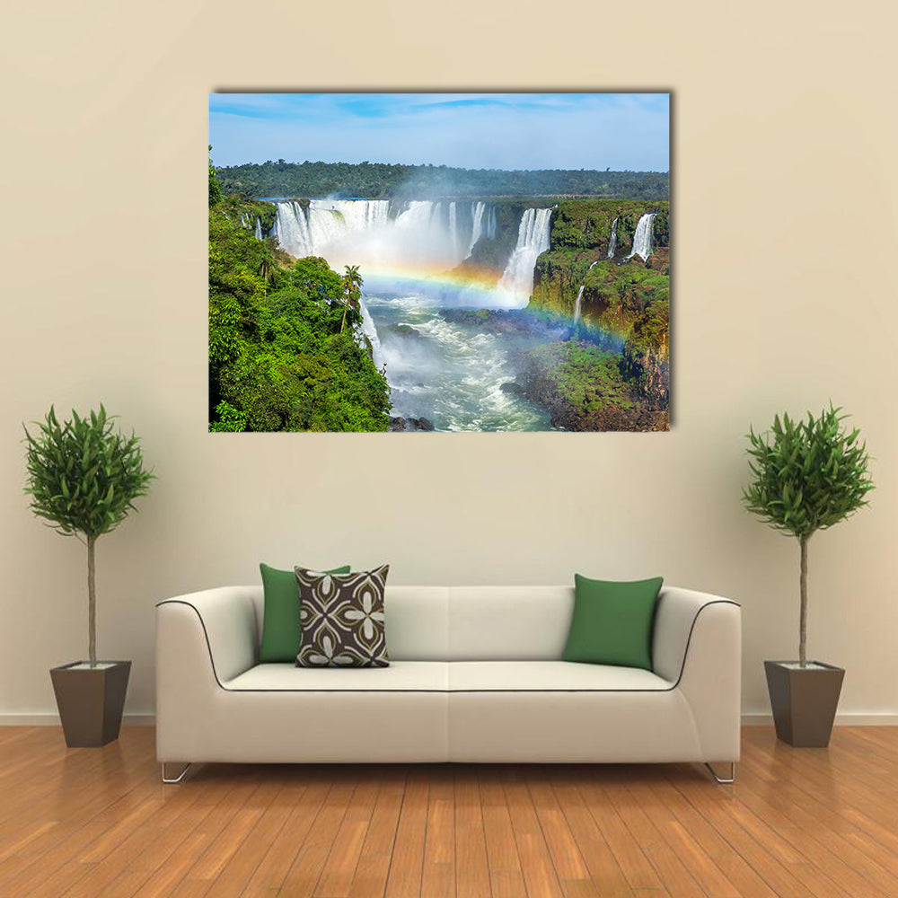 Iguazu Falls, on the border of Argentina, Brazil and Paraguay multi panel canvas wall art