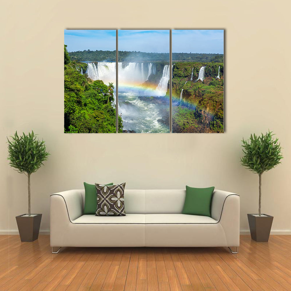 Iguazu Falls, on the border of Argentina, Brazil and Paraguay multi panel canvas wall art