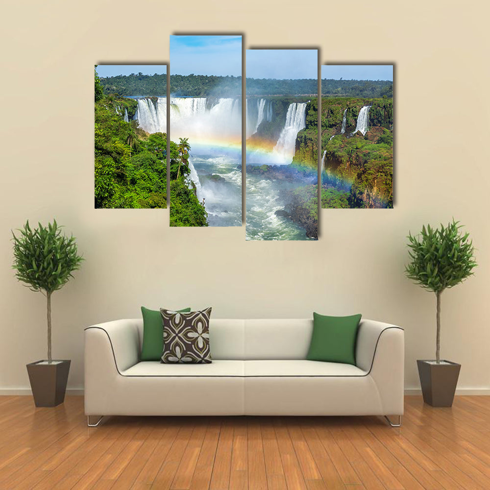 Iguazu Falls, on the border of Argentina, Brazil and Paraguay multi panel canvas wall art