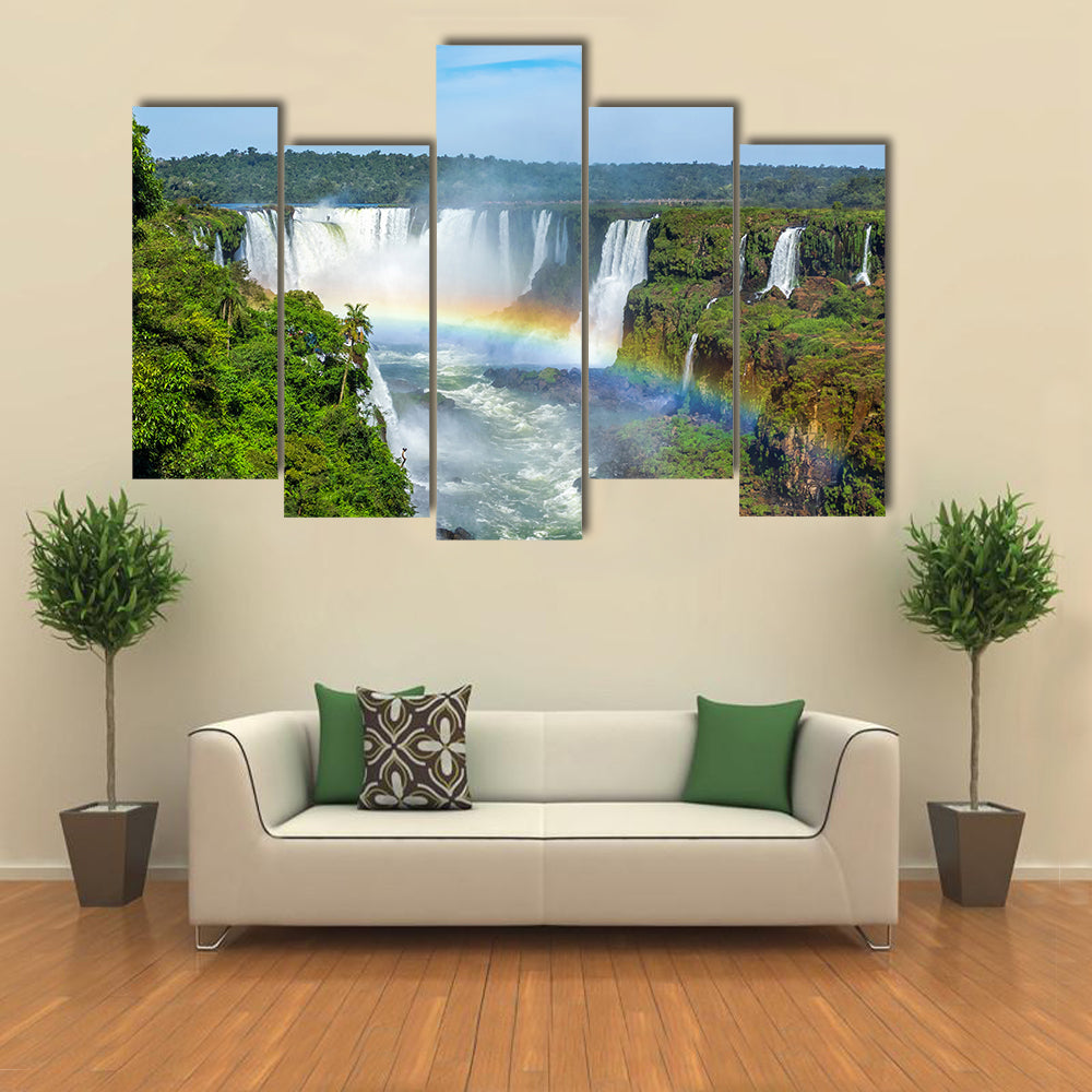 Iguazu Falls, on the border of Argentina, Brazil and Paraguay multi panel canvas wall art